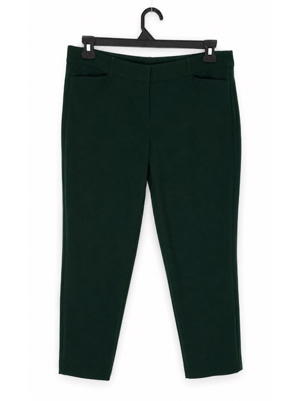 Womens Dark Green Slim-Fit Cropped Pants By White House Black Market In Smooth P